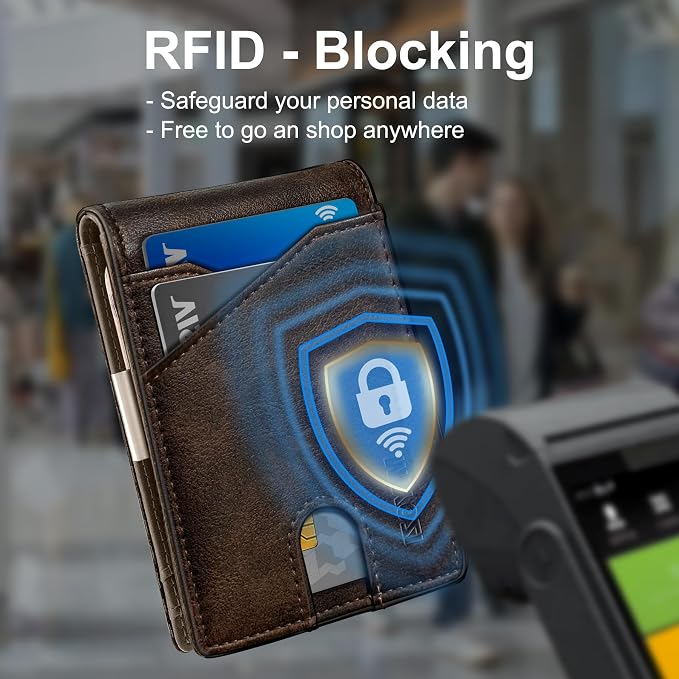 Airtag Wallet for Men, with Money Clip 11 Cards Slim Front Pocket Leather RFID - Image 7