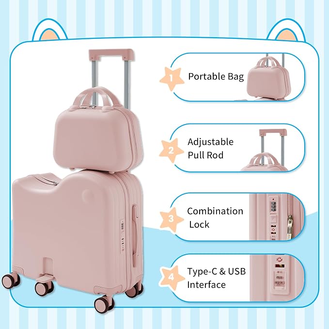 TABU Ride-on Luggage with Handbag - Image 4