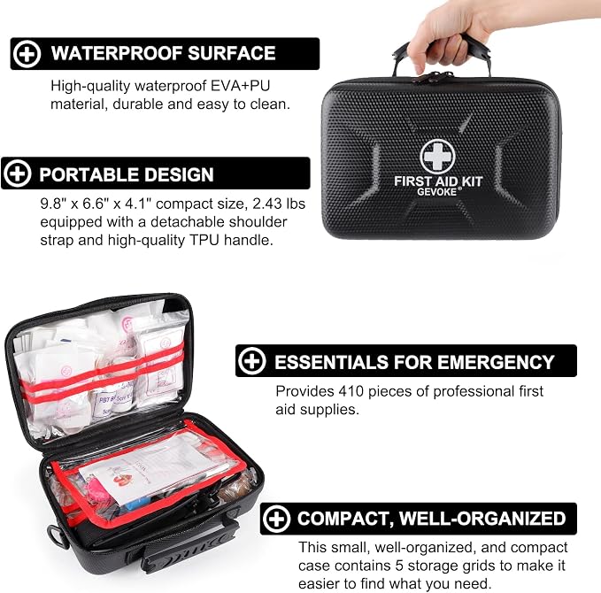 410 Piece Waterproof Hard Shell First Aid Kit - Image 3