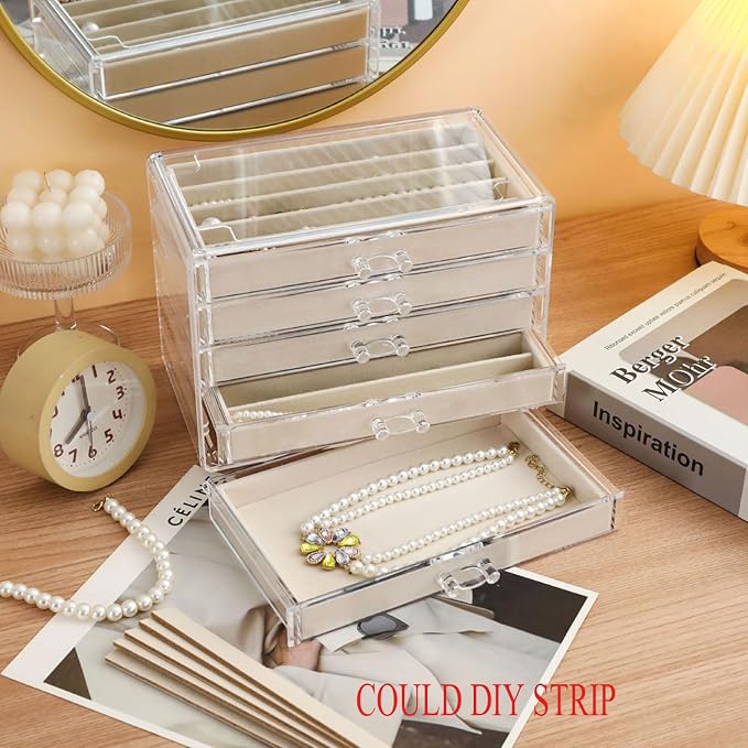 5 Drawers Necklace Organizer Storage, Tray - Image 5