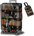 Luggage Cover Suitcase Protector Plus 1 Luggage Tag, Cat Library Travel by BWEGRHE
