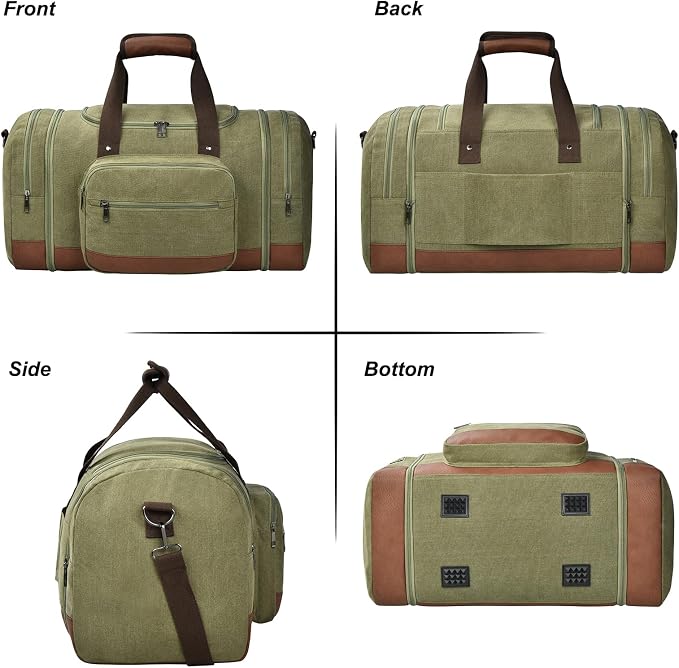 Litvyak Duffle Bag for Travel, Canvas Travel Duffel Bags Overnight Weekend Gym - Image 6