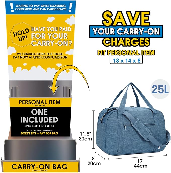 Narwey 18" Carry on Bag with Laptop Compartment 14 Inch Travel Duffel Bag - Image 2