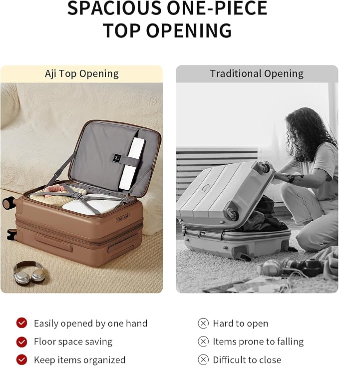 aji Expandable Top Opening Luggage Sets 2 Piece - Image 4