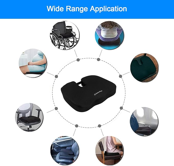 Seat Cushion Premium Memory Foam Non-Slip Coccyx Tailbone Cushion - Image 6