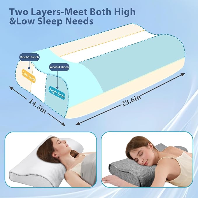 Memory Foam Pillow for Neck & Shoulder Pain Relief - Image 2