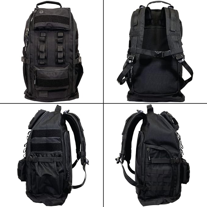 SERIOUS STEEL FITNESS Tactical Backpack and Gym Bag 1000D Nylon Black - Image 6