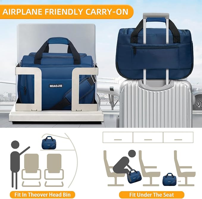 Underseat Carry On Luggage Lightweight Travel Tote Weekender Bag Overnight - Image 5
