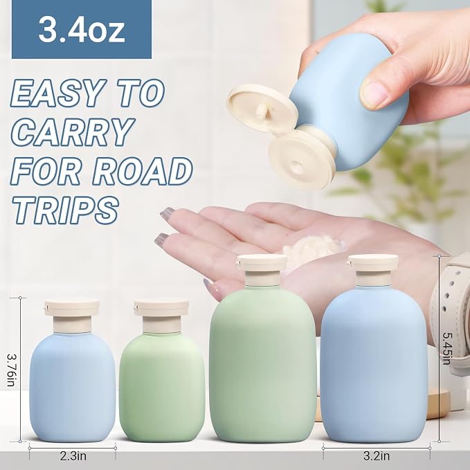 3.4oz Travel Bottle with Flip Cap, Leak Proof Squeeze Bottles, Refillable - Image 2