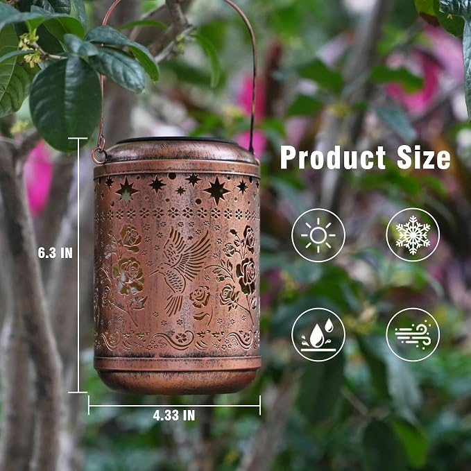 Solar Lanterns Outdoor Waterproof Hummingbird Christmas Garden Decor - Image 7