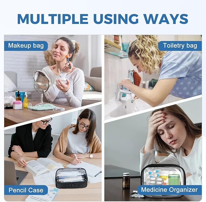 Moyad TSA Approved Clear Toiletry Bag, 1 Pack Quart Size 3-1-1 Liquids Pouch - Image 6