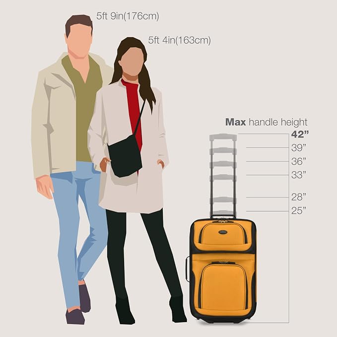 U.S. Traveler Lightweight Rolling 20" Carry On Luggage Softside Suitcase - Image 8