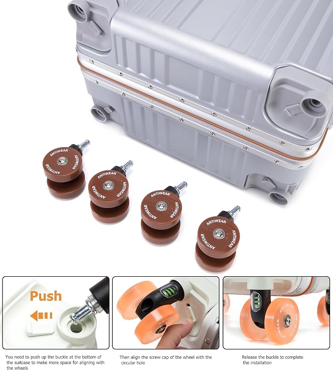 feilario 24in Aluminum Frame Wide Handle Hard Shell Carry On Suitcase - Image 3