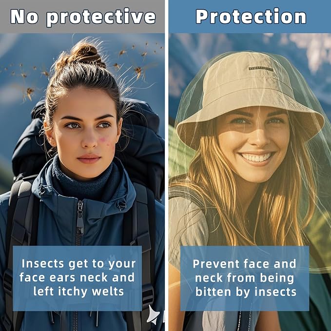 Oversized Mosquito Net 42 x 25 Inches Ultra Large Mosquito Head Net Face Neck - Image 5