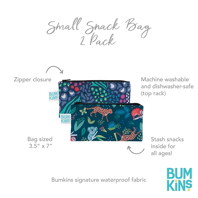 Bumkins Reusable Snack Bags, for Kids School Lunch and for Adults Portion - Image 4