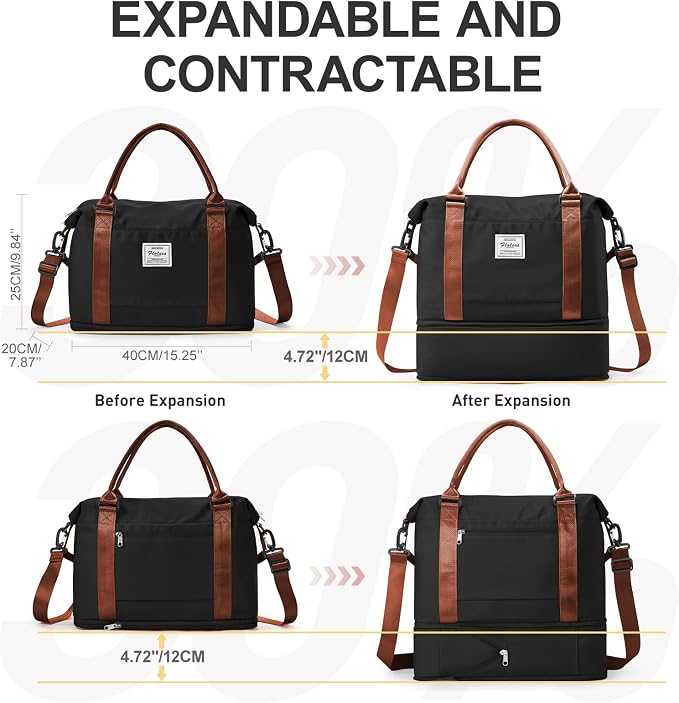 Travel Duffel Bag, Sports Tote Gym Bag, Shoulder Weekender Overnight Bag - Image 4