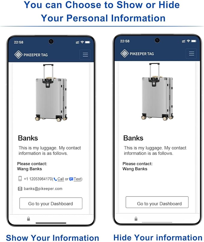 Smart Luggage Tags with QR Code Location Display - Image 4