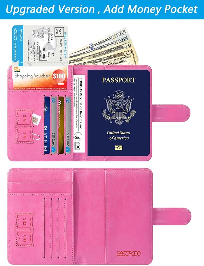 Passport Holder Cover Wallet RFID Blocking Leather Card Case Travel Accessories - Image 4
