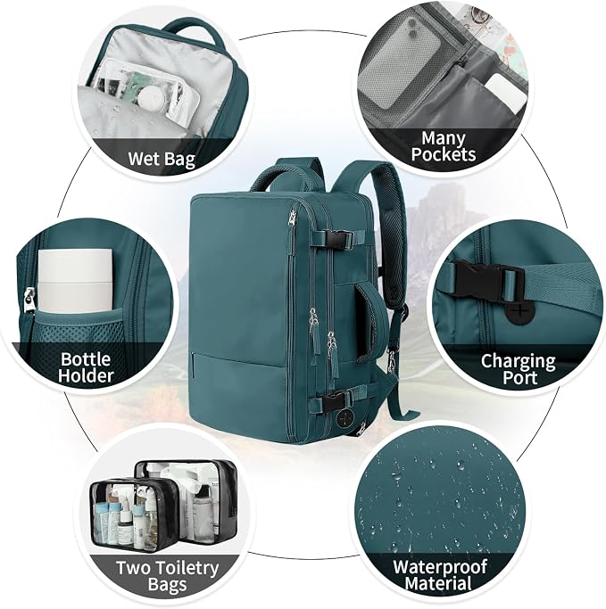 Hanples Large Travel Backpack for Women as Person Item Flight Approved - Image 5