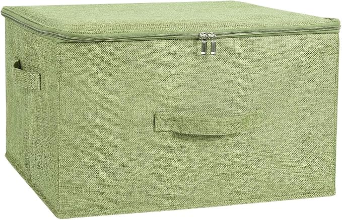 ANMINY Storage Bins with Zipper Lids 51.9 Qt Lidded Fabric Storage Boxes by ANMINY