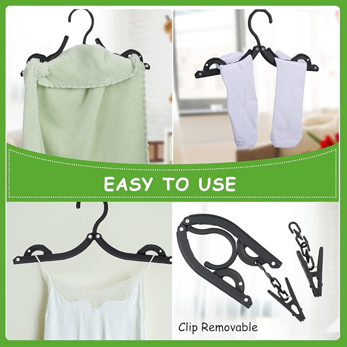 Maitys 24 Pieces Folding Travel Hangers Foldable - Image 4