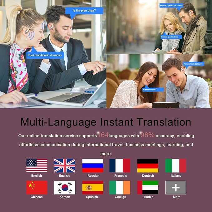 AI Translation Earbuds Real Time, 164 Language Translator Earbud 3-in-1 - Image 2