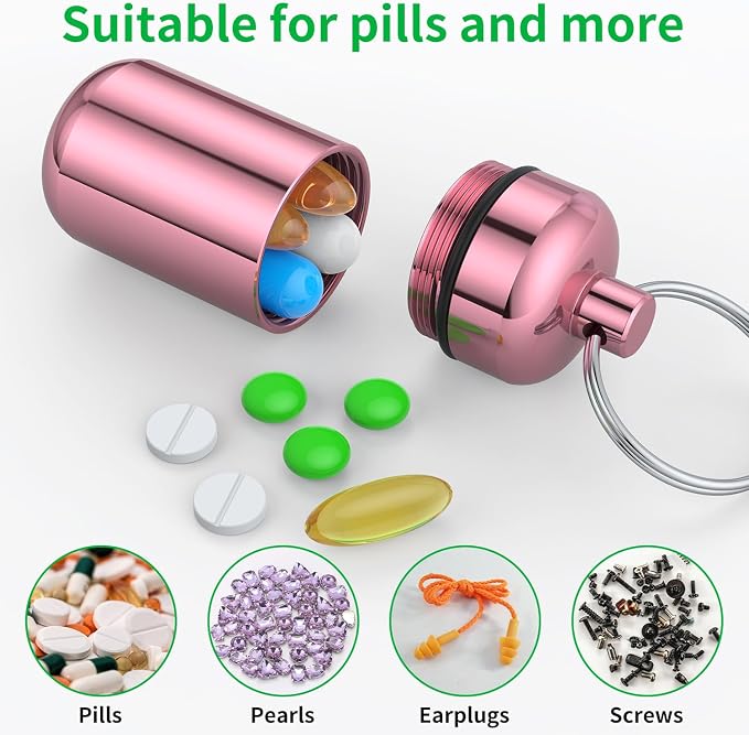 3 Pack Small Pill Box, Airtight Aluminum Alloy Pill Organizer Travel Pill Case - Image 3