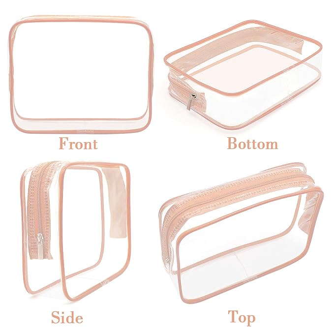 APREUTY Clear Makeup Bags, TSA Approved 6 Pcs Cosmetic Makeup Bags Set Clear PVC - Image 9