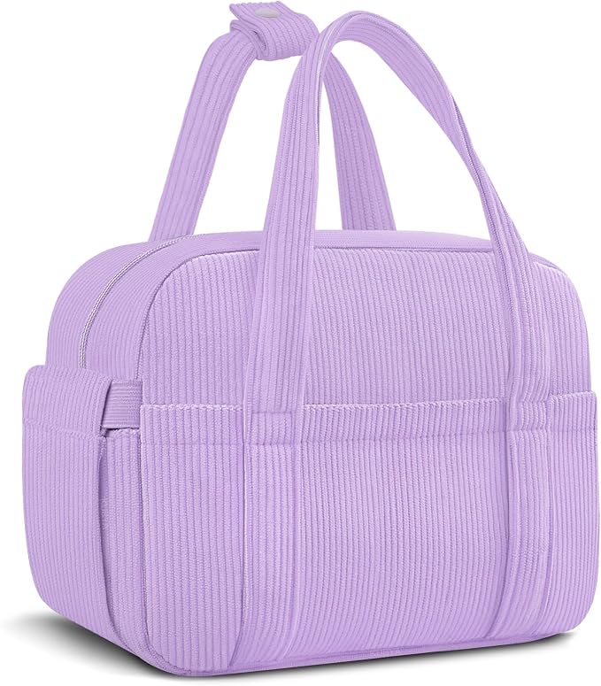 Corduroy Lunch Box Lunch Bag for Women Men, Cute Strawberry Small Insulated by KUBYA