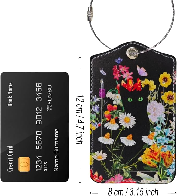 2 Pack Luggage Tag for Suitcase, Cute Unique Leather Suitcase Tags Identifiers - Image 2