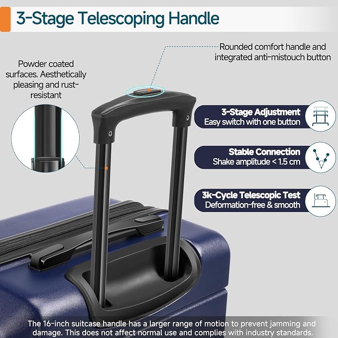 Hoteel Luggage Sets 5 Piece, ABS+PC Hard Shell Expandable Suitcases - Image 5