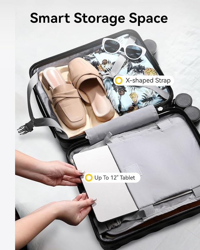 LUGGEX Luggage with Spinner Wheels, Polycarbonate Hard Shell Suitcase, - Image 4