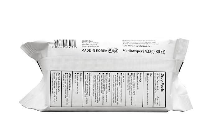 MEDIWIPER 80ct Alcohol-Free Hand Sanitizing Wipes Unscnted Wet Wipe, Hand - Image 9