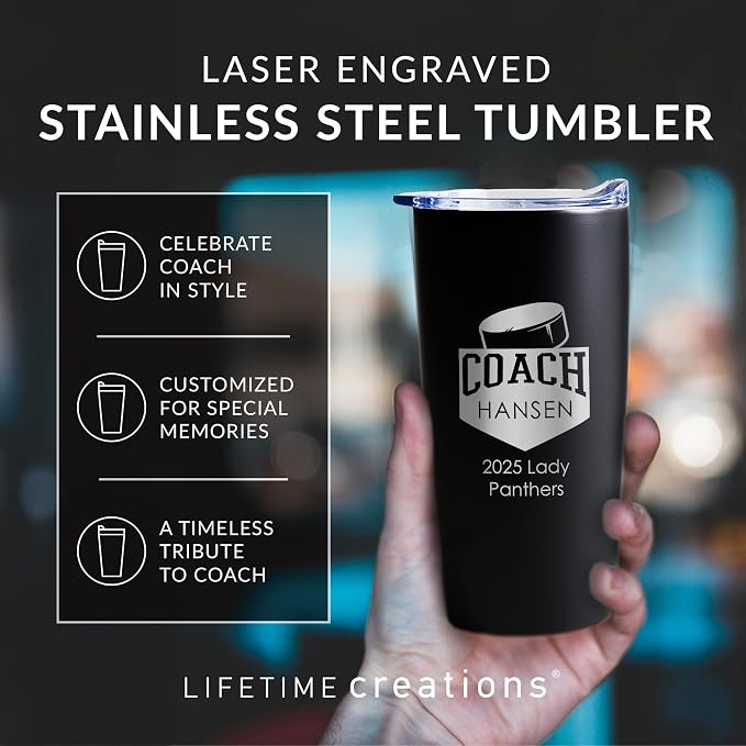 Lifetime Creations Personalized Hockey Coach Tumbler: Custom Hockey Coach Gift - Image 3