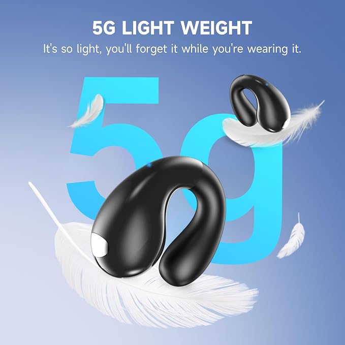 Open Ear Earbuds Wireless Bluetooth 5.4 Earphones, Flexible Clip On Ear buds - Image 5