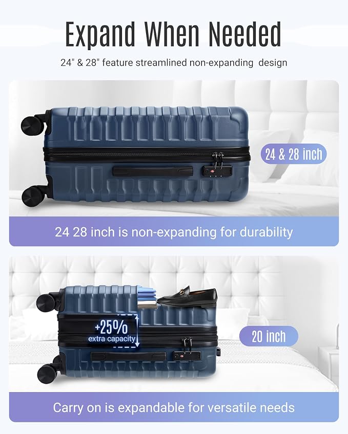 LIGHT FLIGHT Luggage Sets, 3 Piece Durable Suitcase Set - Image 6