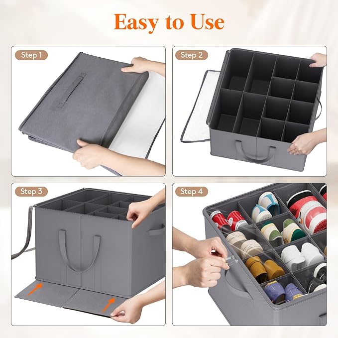 Lifewit Shoe Storage Organizer for Closet, Fits 12-16 Pairs, Large Shoe Box - Image 6
