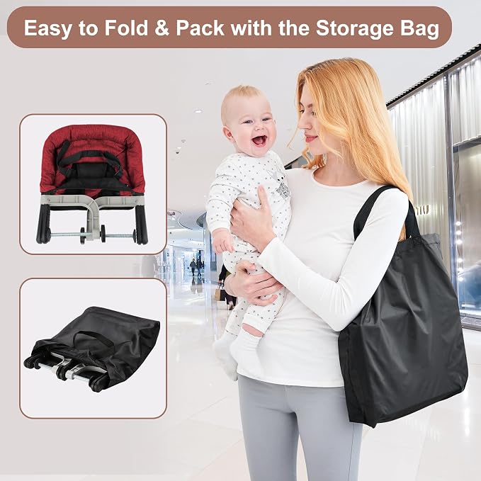 Hook On Chair, Clip on High Chair, Fold-Flat Storage Portable Baby Feeding Seat - Image 5