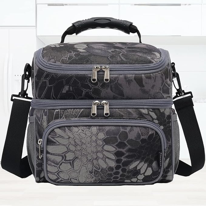 FlowFly Double Layer Cooler Insulated Lunch Bag Adult Lunch Box Large Tote Bag - Image 6