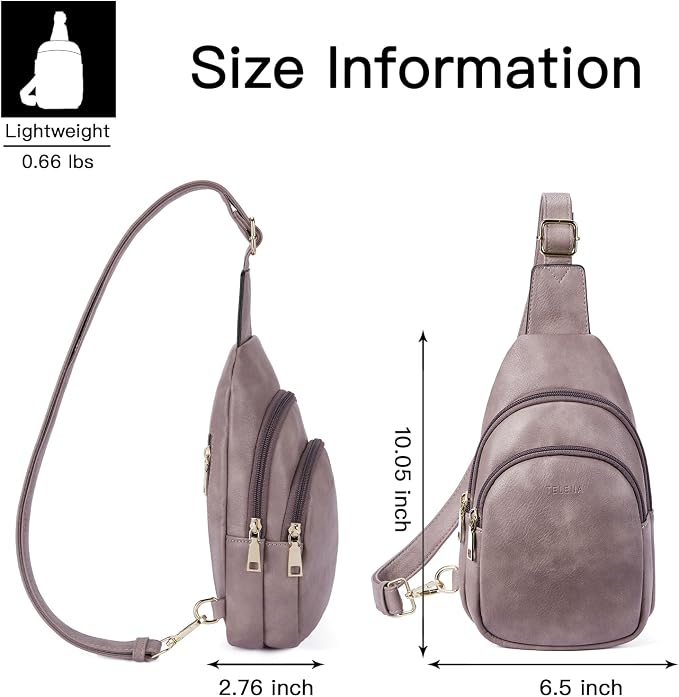 Telena Small Sling Bag for Women Leather Crossbody Fanny Packs Chest Bag for - Image 6