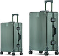 Metal All Aluminum Carry-on Luggage TSA Customs Lock Zipperless Silent Rotary by XZSP+AISU