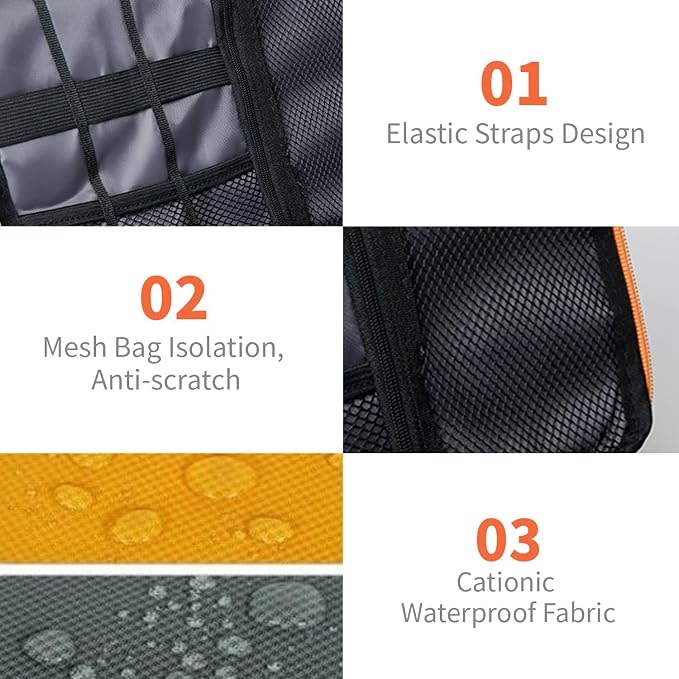 Electronics Travel Organizer, Portable Waterproof Electronic Travel Storage Bag - Image 3