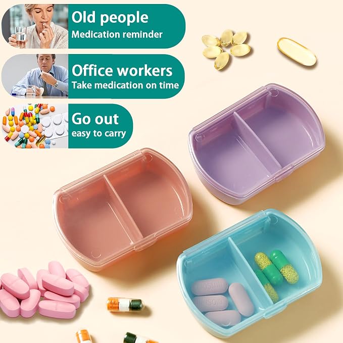 4PCS Small Pill Case Travel Pill Box Cute Pill Organizer - Image 5