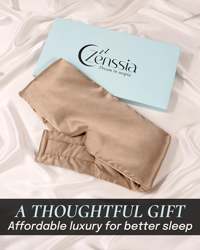 Zenssia Satin Sleep Mask for Women and Men, Lightweight Padded Eye Mask - Image 6