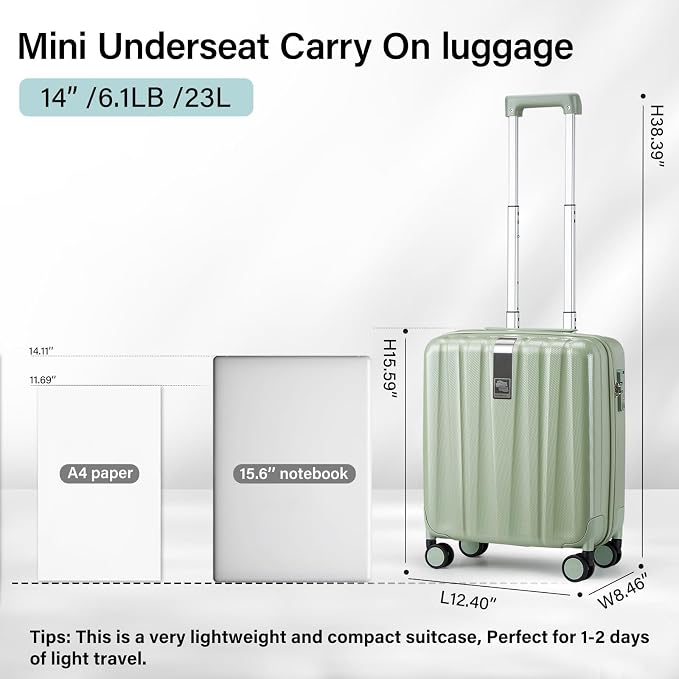 Hanke 14 Inch Underseat Carry On Luggage - Image 3