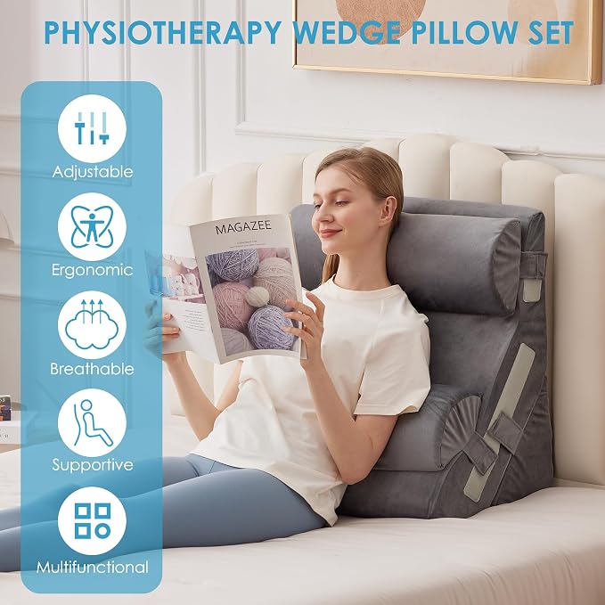 4PCS Bed Wedge Pillow for Headboard, Adjustable Wedge Pillow for Sleep Apnea - Image 6