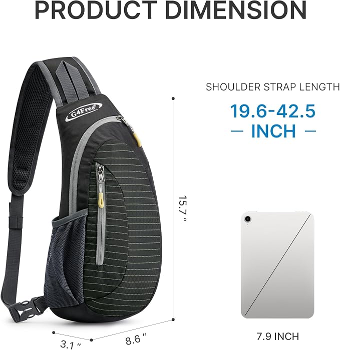 G4Free Sling Bag for Men Women, Small Crossbody Backpack Lightweight Chest - Image 4