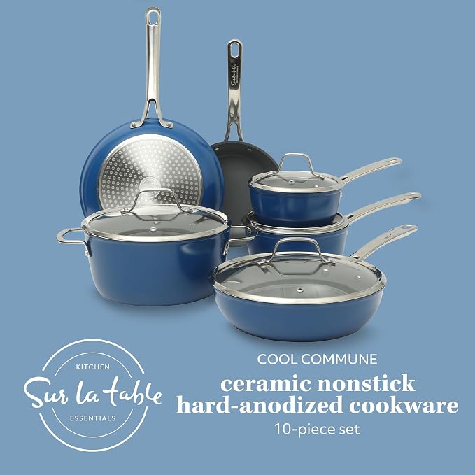 Sur La Table Kitchen Essentials Cool Commune Hard Anodized 10 Piece PFA Free - Image 2
