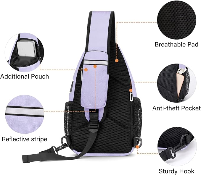 MOSISO Sling Backpack Bag, Crossbody Shoulder Bag Travel Hiking Daypack Chest - Image 4