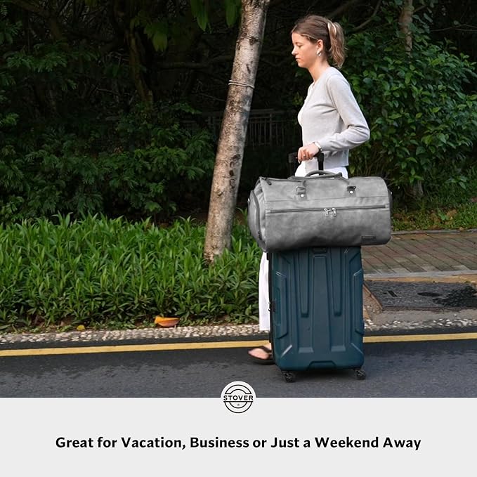 STOVER Garment Travel Duffle Bag, Large 2-in-1 Convertible Carry-on Luggage - Image 6